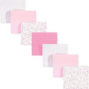 imageHudson Baby Unisex Baby Cotton Flannel Receiving Blankets Bundle Mustache Hat One SizePink Peony