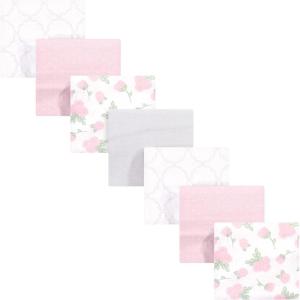 imageHudson Baby Unisex Baby Cotton Flannel Receiving Blankets Bundle Mustache Hat One SizePink Rose
