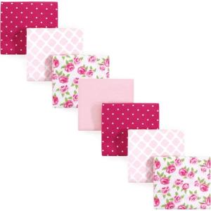 imageHudson Baby Unisex Baby Cotton Flannel Receiving Blankets Bundle Mustache Hat One SizeRose