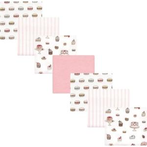 imageHudson Baby Unisex Baby Cotton Flannel Receiving Blankets Bundle Mustache Hat One SizeSweet Bakery