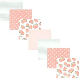 imageHudson Baby Unisex Baby Cotton Flannel Receiving Blankets Bundle Mustache Hat One SizeSweet Peach