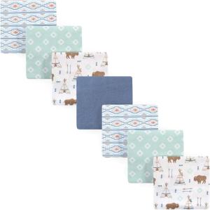 imageHudson Baby Unisex Baby Cotton Flannel Receiving Blankets Bundle Mustache Hat One SizeTeepee