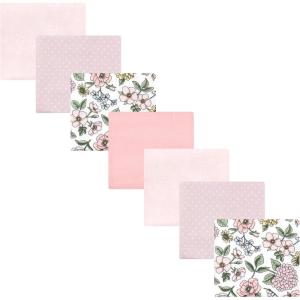 imageHudson Baby Unisex Baby Cotton Flannel Receiving Blankets Bundle Mustache Hat One SizeVintage Blossom