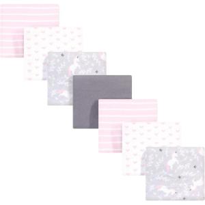 imageHudson Baby Unisex Baby Cotton Flannel Receiving Blankets Bundle Mustache Hat One SizeWhimsical Unicorn