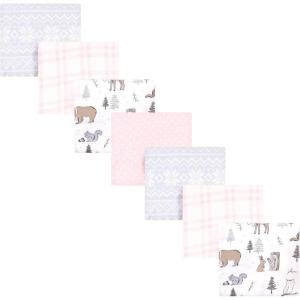 imageHudson Baby Unisex Baby Cotton Flannel Receiving Blankets Bundle Mustache Hat One SizeWinter Forest