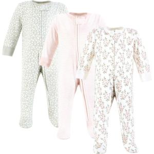 imageHudson Baby Unisex Baby Cotton Sleep and PlayPink Sage Florals