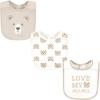 imageHudson Baby Caps or Headbands Bibs Mittens and Socks 12pc Set Taupe Bear 06 Months
