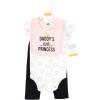 imageHudson Baby Unisex Baby Cotton Bodysuit Pant and Bib SetDaddys Little Princess