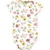 imageHudson Baby Unisex Baby Cotton Bodysuit Pant and Bib SetSoft Painted Floral