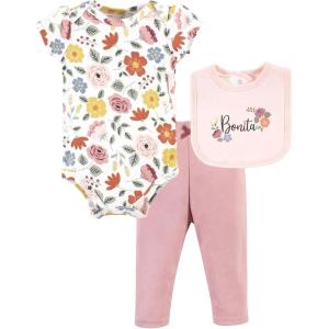 imageHudson Baby Unisex Baby Cotton Bodysuit Pant and Bib SetBonita