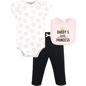 imageHudson Baby Unisex Baby Cotton Bodysuit Pant and Bib SetDaddys Little Princess