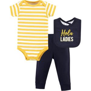 imageHudson Baby Unisex Baby Cotton Bodysuit Pant and Bib SetHola Ladies