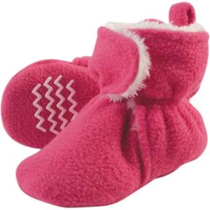 imageHudson Baby Unisex Baby Cozy Fleece and Faux Sherpa BootiesDark Pink