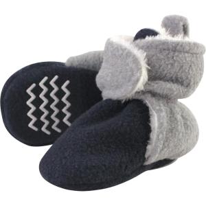 imageHudson Baby Unisex Baby Cozy Fleece and Faux Sherpa BootiesNavy Heather Gray