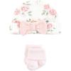 imageHudson Baby Unisex Thermal Preemie Layette Set 4pc Long Sleeve OutfitSoft Pink Sage Rose