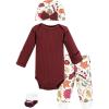 imageHudson Baby Unisex Thermal Preemie Layette Set 4pc Long Sleeve OutfitAcorn Botanical
