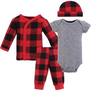 imageHudson Baby Unisex Baby Thermal Preemie Layette Set 4pcBuffalo Plaid