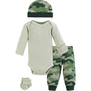 imageHudson Baby Unisex Thermal Preemie Layette Set 4pc Long Sleeve OutfitCamo