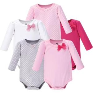 imageHudson Baby Unisex Baby Cotton BodysuitsBasic Bow