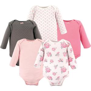 imageHudson Baby Unisex Baby Cotton BodysuitsBasic Pink Floral