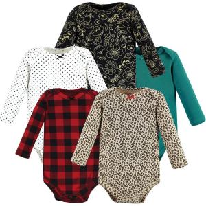 imageHudson Baby Unisex Baby Cotton BodysuitsBuffalo Plaid Leopard