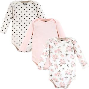 imageHudson Baby Unisex Baby Cotton BodysuitsCinnamon Pink Prints