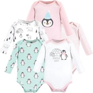 imageHudson Baby Unisex Baby Cotton BodysuitsGirl Penguin