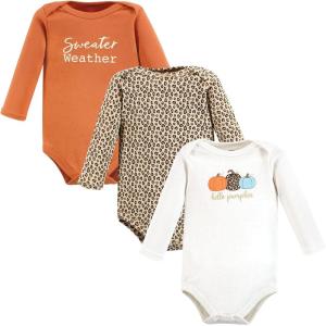 imageHudson Baby Unisex Baby Cotton BodysuitsLeopard Pumpkin