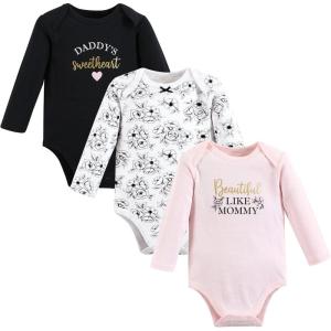 imageHudson Baby Unisex Baby Cotton BodysuitsMom Dad Toile