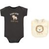 imageHudson Baby babyboys Av2024hudson Baby Unisex Baby Cotton Sleep and Play Bodysuit and Bandana Bib Set607dbe08Brave Lion