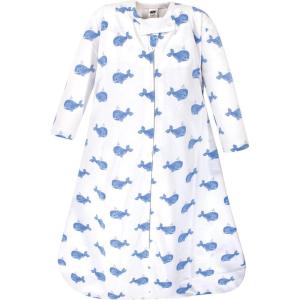 imageHudson Baby Unisex Baby Long Sleeve Cotton Jersey Sleeping Bag Boy Woodland 612 MonthsBlue Whale