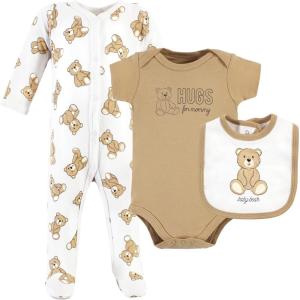 imageHudson Baby babyboys Av2024hudson Baby Unisex Baby Cotton Sleep and Play Bodysuit and Bandana Bib Set607dbe08Teddy Bears