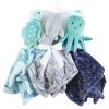 imageHudson Baby Unisex Baby Animal Face Security Blanket Pastel Sea 3Pack One SizeOcean Friends 3pack