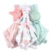 imageHudson Baby Unisex Baby Animal Face Security Blanket Pastel Sea 3Pack One SizePastel Sea 3pack