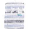 imageHudson Baby Unisex Baby Plush Waffle Blanket Moose One SizeBlue Gray Stripe