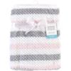 imageHudson Baby Unisex Baby Plush Waffle Blanket Moose One SizePink Gray Stripe