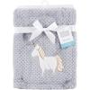 imageHudson Baby Unisex Baby Plush Waffle Blanket Moose One SizePink Unicorn