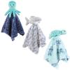 imageHudson Baby Unisex Baby Animal Face Security Blanket Pastel Sea 3Pack One SizeOcean Friends 3pack