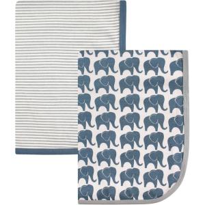 imageHudson Baby Unisex Baby Cotton Swaddle Blankets Woodland Fox One SizeBoy Elephant