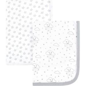 imageHudson Baby Unisex Baby Cotton Swaddle Blankets Woodland Fox One SizeGray Clouds