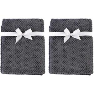 imageHudson Baby Unisex Baby Plush Waffle Blanket Moose One SizeCharcoal