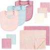 imageHudson Baby Baby Rayon Bib Burp Cloth and Washcloth 10PkSoft Peony