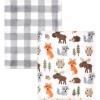 imageHudson Baby Unisex Baby Cozy Plush Luxury Blankets 2pk Pink Moose One SizeWoodland