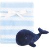 imageHudson Baby Unisex Baby Plush Blanket with Toy Paisley Elephant One SizeBlue Whale