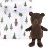 imageHudson Baby Unisex Baby Plush Blanket with Toy Paisley Elephant One SizeForest Bear