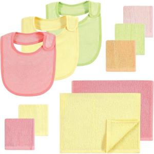 imageHudson Baby Baby Rayon Bib Burp Cloth and Washcloth 10PkCitrus