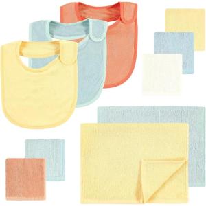 imageHudson Baby Baby Rayon Bib Burp Cloth and Washcloth 10PkSoft Neutral