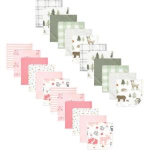 imageHudson Baby Unisex Baby 24Pc Quilted Cotton Washcloths Boy Forest One SizeForest Animals Girl Forest