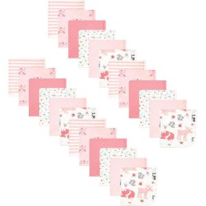 imageHudson Baby Unisex Baby 24Pc Quilted Cotton Washcloths Boy Forest One SizeGirl Forest