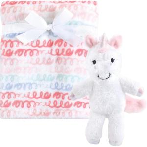 imageHudson Baby Unisex Baby Plush Blanket with Toy Paisley Elephant One SizeSnuggly Unicorn